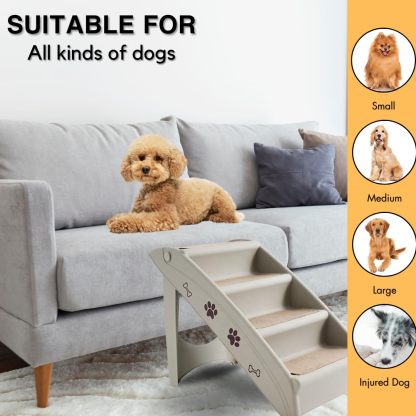 Pet Dog Stairs Foldable Nonslip Dog Steps for Small Pet Dogs Cats at Home and Vehicle Ramp Ladder for High Beds Sofa