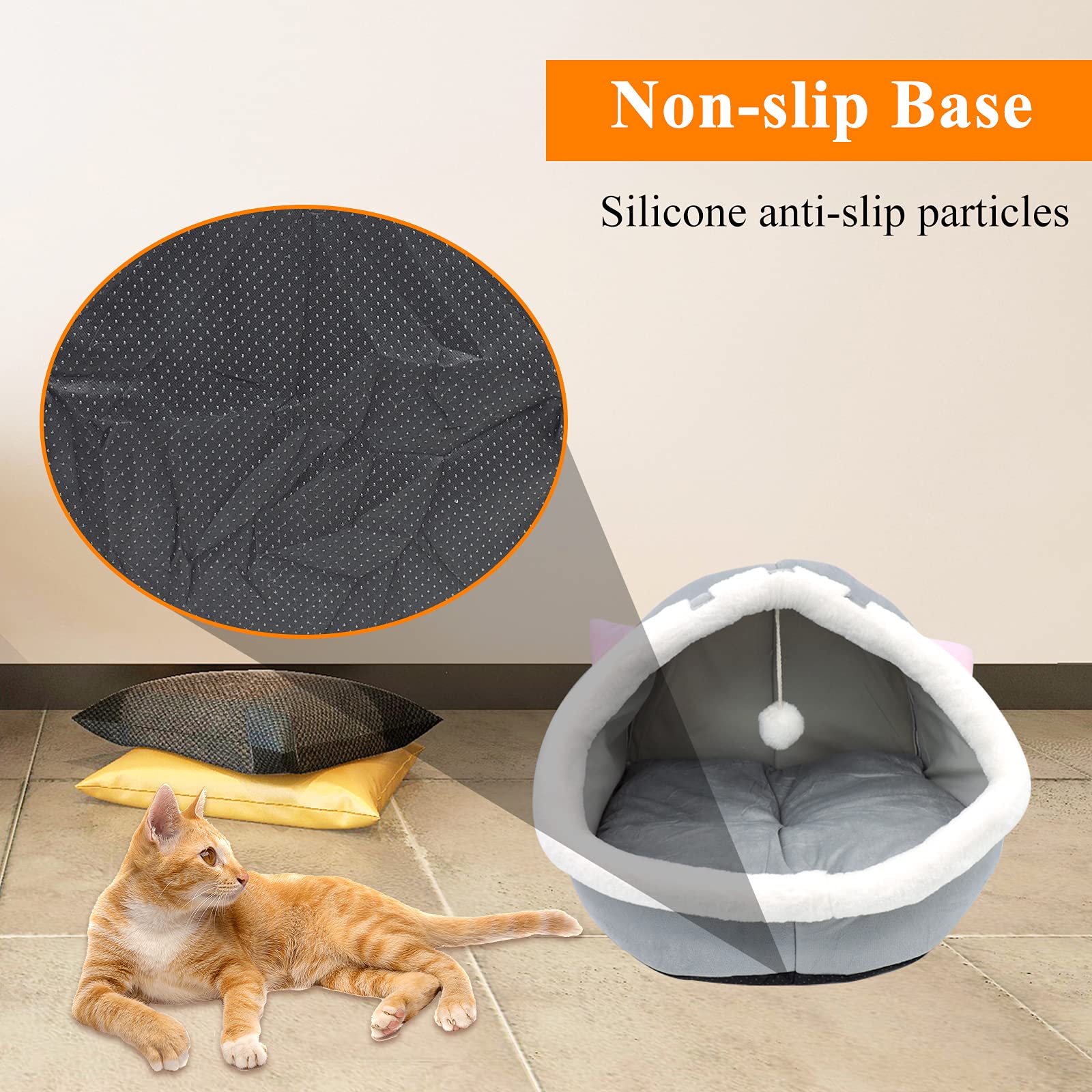 Soft Plush Cat House with Cushion 