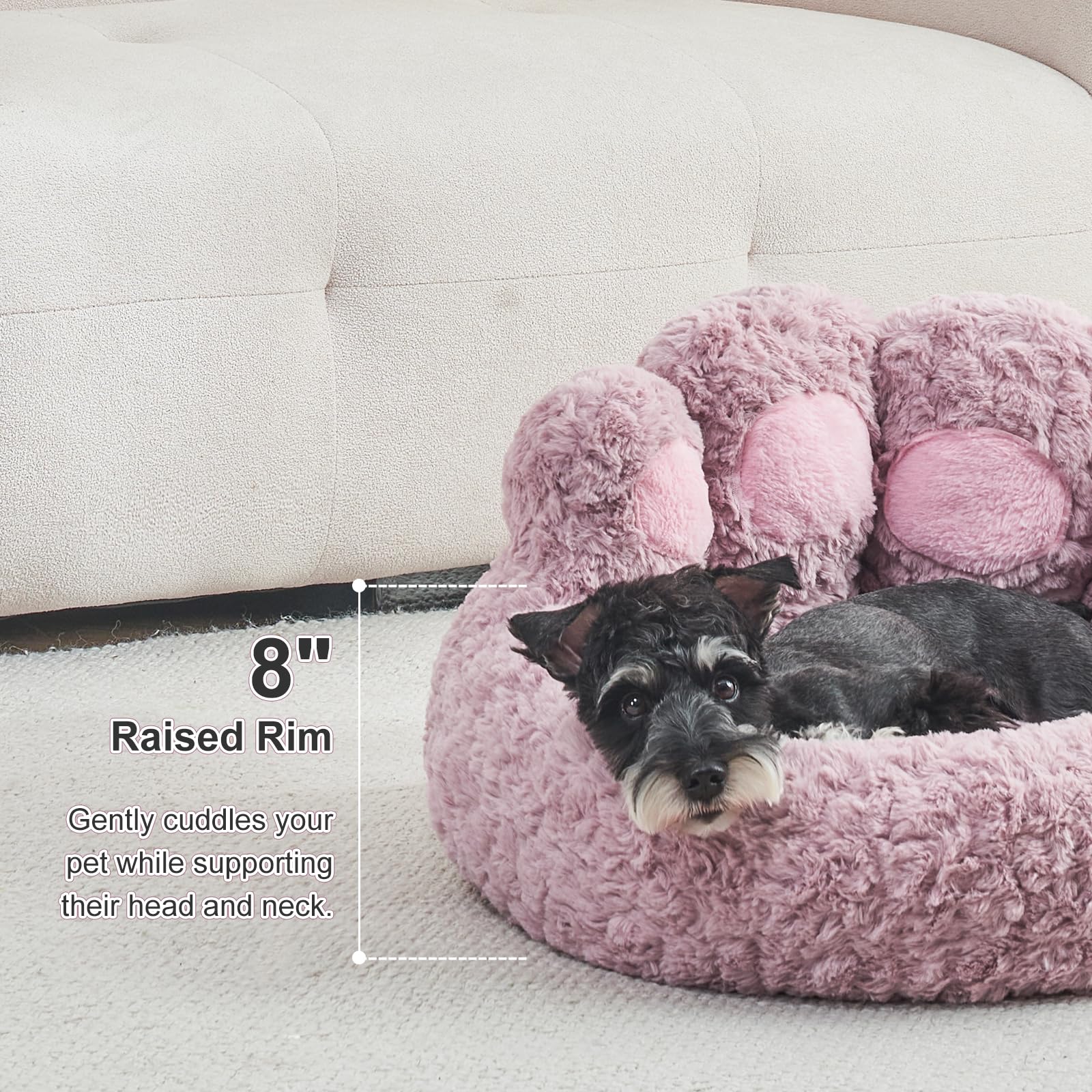 [Cozy | Plush] Soft Faux Fur Cozy Plush Paw-Shaped Pet Bed 