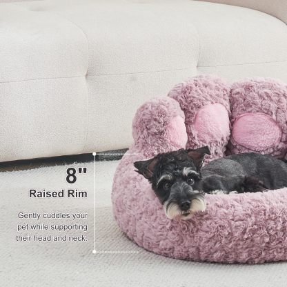 [Cozy | Plush] Soft Faux Fur Cozy Plush Paw-Shaped Pet Bed 