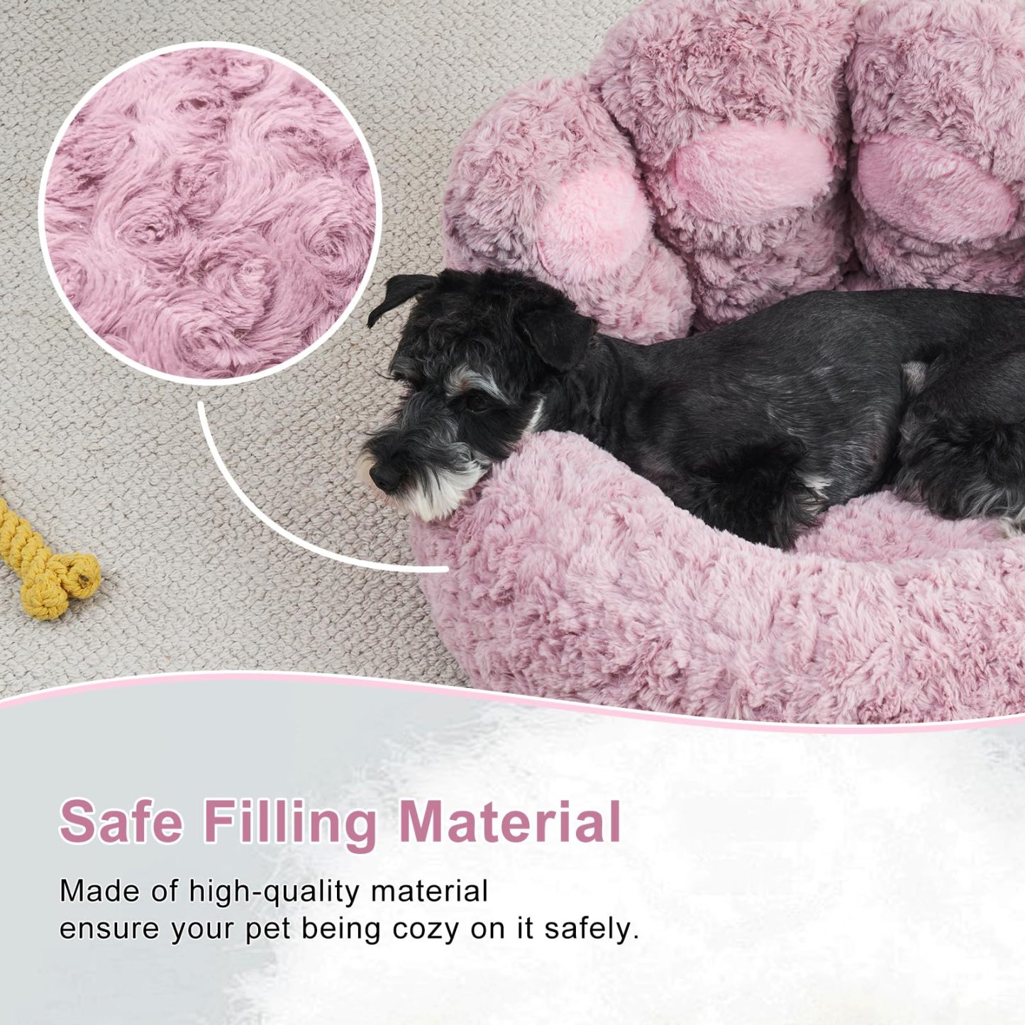 [Cozy | Plush] Soft Faux Fur Cozy Plush Paw-Shaped Pet Bed 