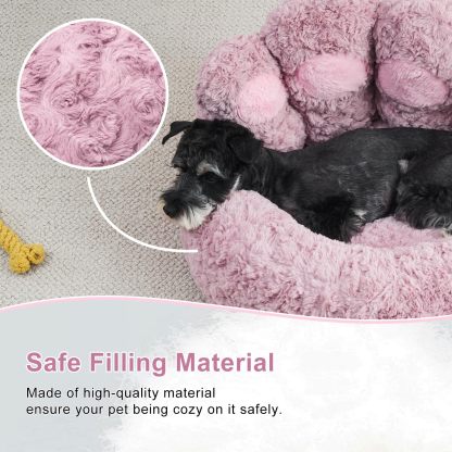 [Cozy | Plush] Soft Faux Fur Cozy Plush Paw-Shaped Pet Bed 