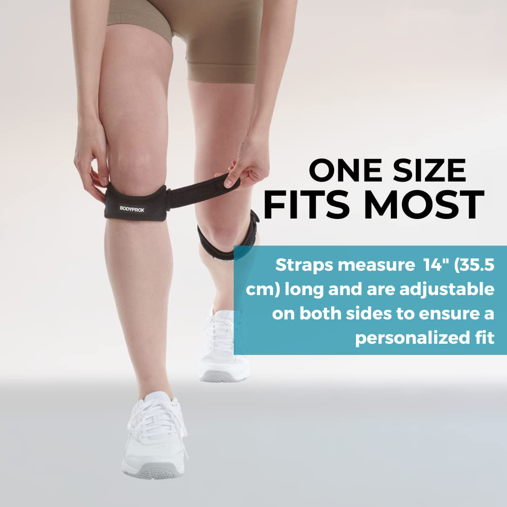 Patella Tendon Knee Strap 2 Pack, Knee Pain Relief Support Brace Hiking, Soccer, Basketball, Running, Jumpers Knee, Tennis, Tendonitis, Volleyball & Squats