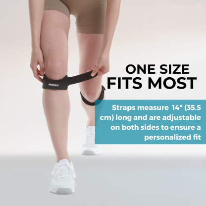 Patella Tendon Knee Strap 2 Pack, Knee Pain Relief Support Brace Hiking, Soccer, Basketball, Running, Jumpers Knee, Tennis, Tendonitis, Volleyball & Squats