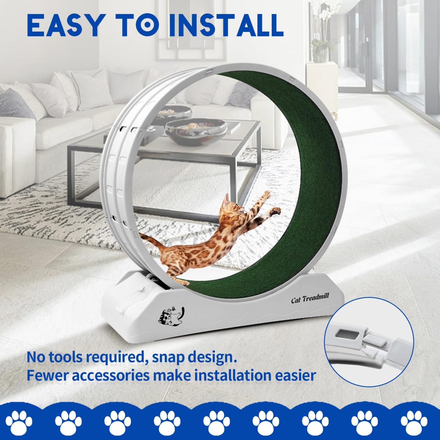 Cat Exercise Wheel Cat Wheels for Indoor Cats Cat Running Wheel with Carpeted Runway