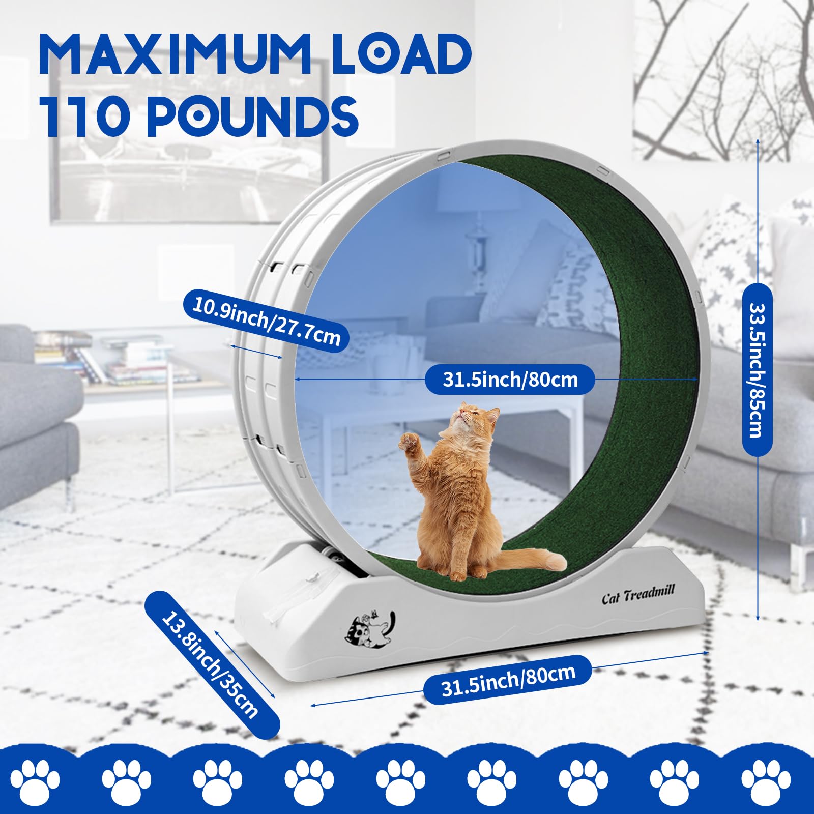 Cat Exercise Wheel Cat Wheels for Indoor Cats Cat Running Wheel with Carpeted Runway