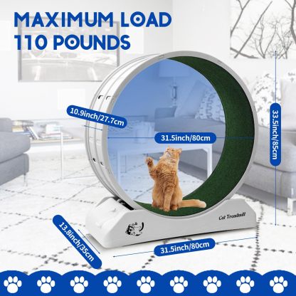 Cat Exercise Wheel Cat Wheels for Indoor Cats Cat Running Wheel with Carpeted Runway