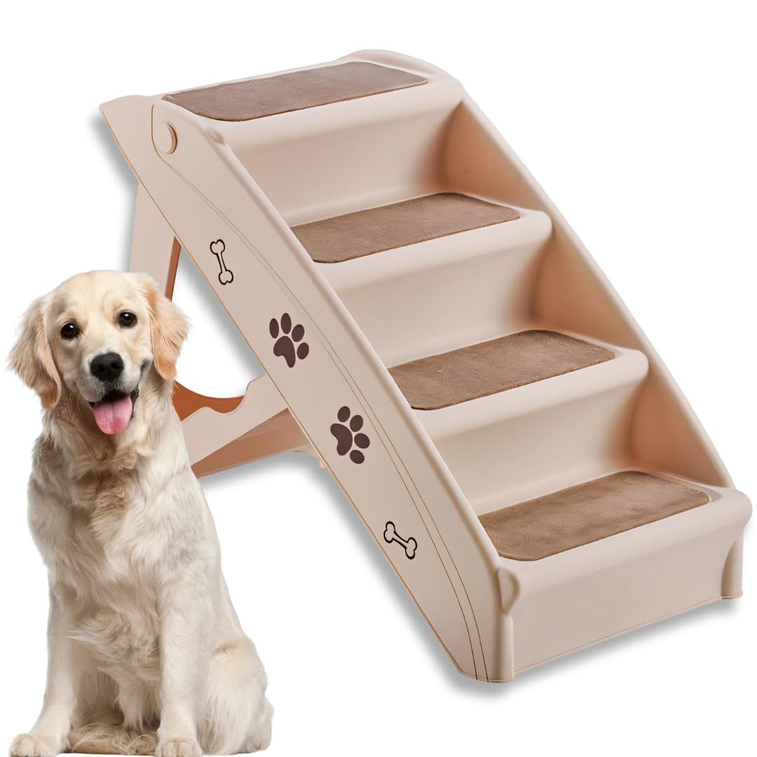 Pet Dog Stairs Foldable Nonslip Dog Steps for Small Pet Dogs Cats at Home and Vehicle Ramp Ladder for High Beds Sofa