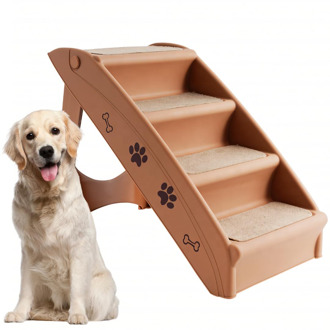 Pet Dog Stairs Foldable Nonslip Dog Steps for Small Pet Dogs Cats at Home and Vehicle Ramp Ladder for High Beds Sofa