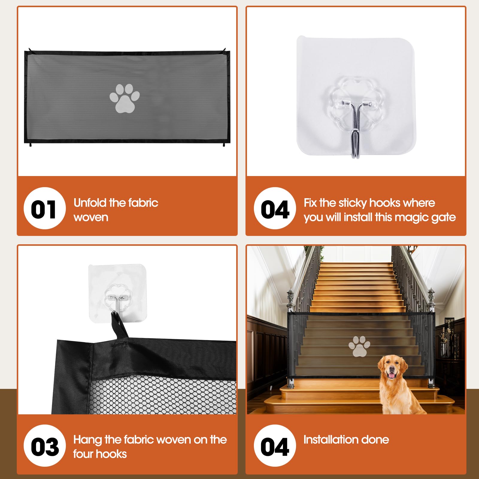 Secure Portable Pet Safety Gate For Doorways