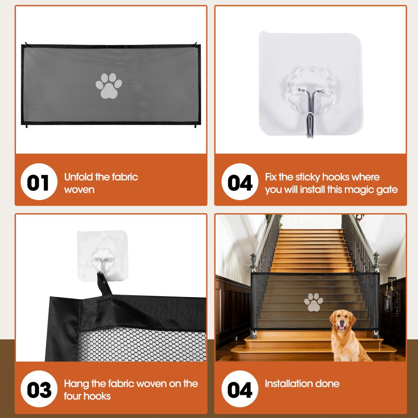 Secure Portable Pet Safety Gate For Doorways