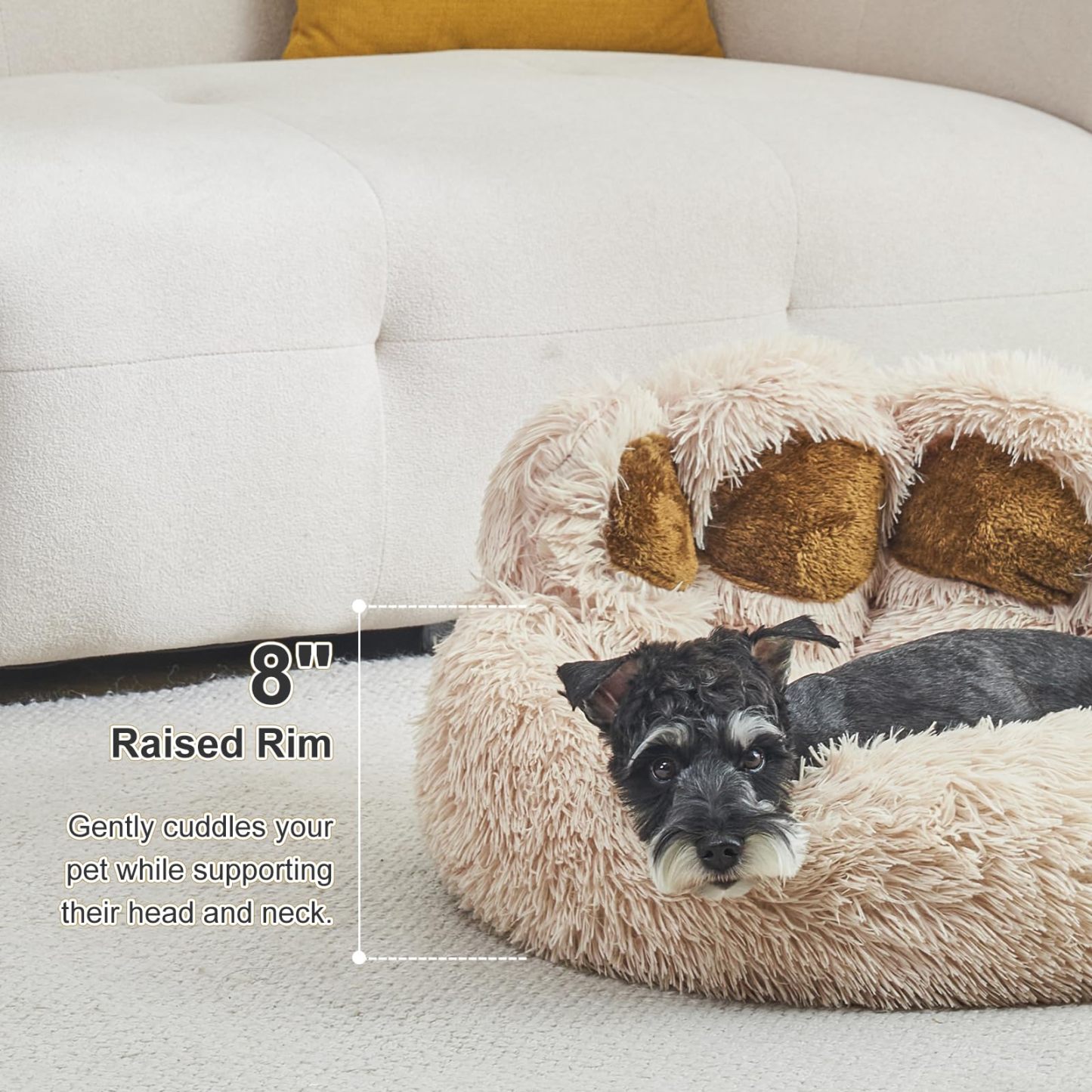 [Cozy | Plush] Soft Faux Fur Cozy Plush Paw-Shaped Pet Bed 