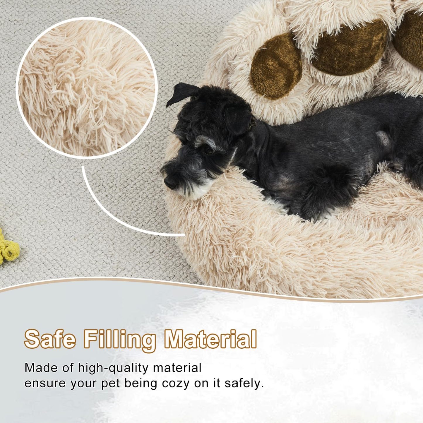 [Cozy | Plush] Soft Faux Fur Cozy Plush Paw-Shaped Pet Bed 