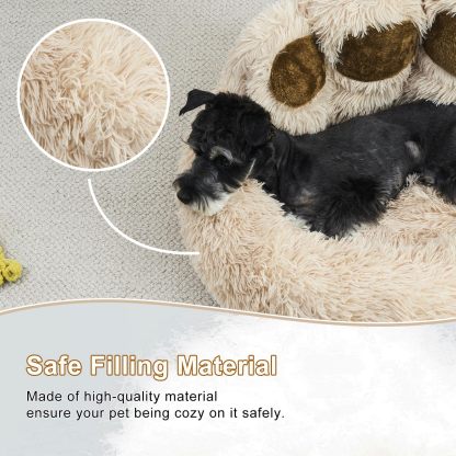 [Cozy | Plush] Soft Faux Fur Cozy Plush Paw-Shaped Pet Bed 