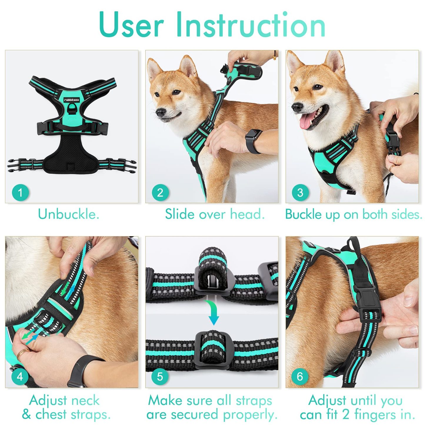 Reflective Harness Large and Medium Dog Chest Harness Vest Style Dog Traction
