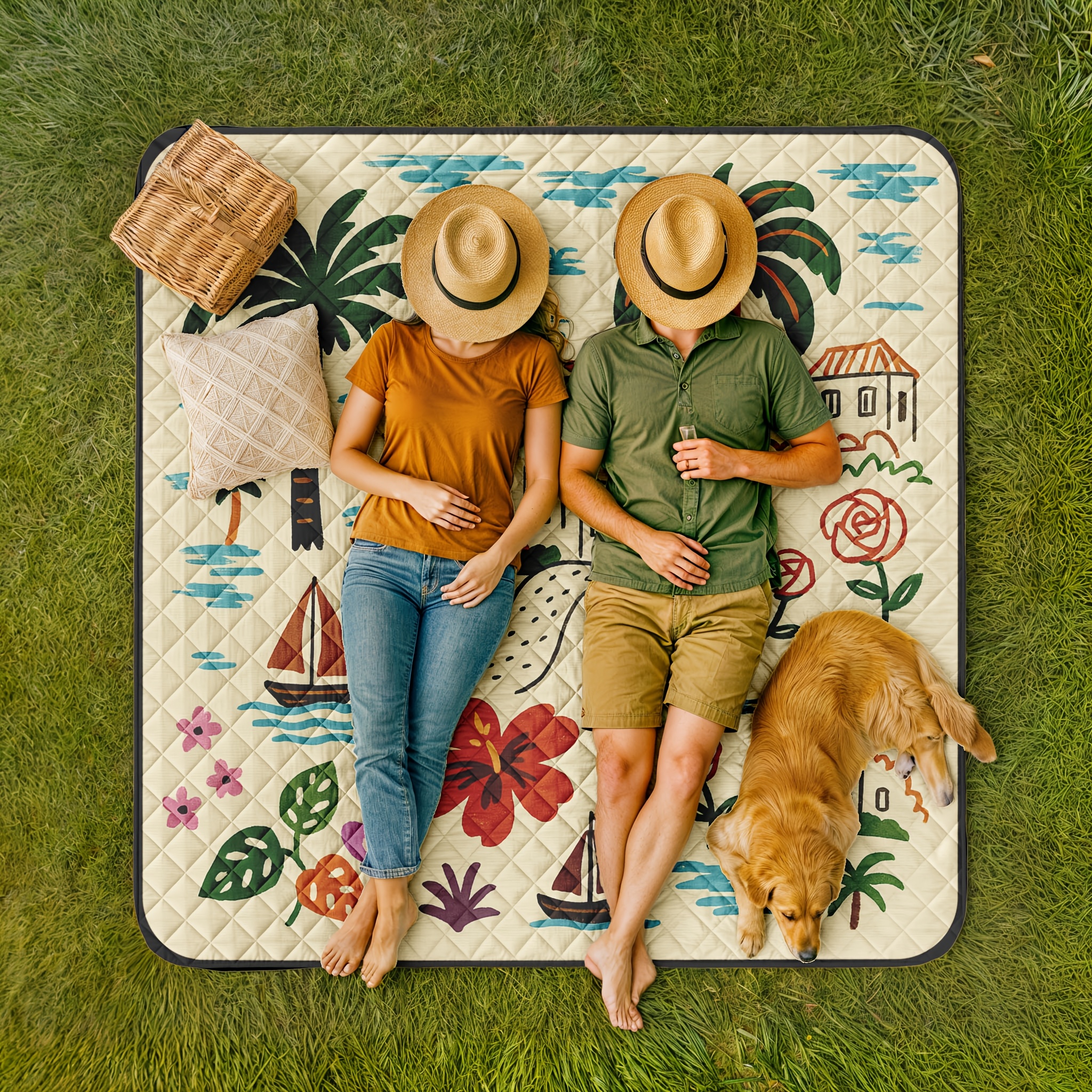 Large Soft Padded Foldable Picnic Blanket