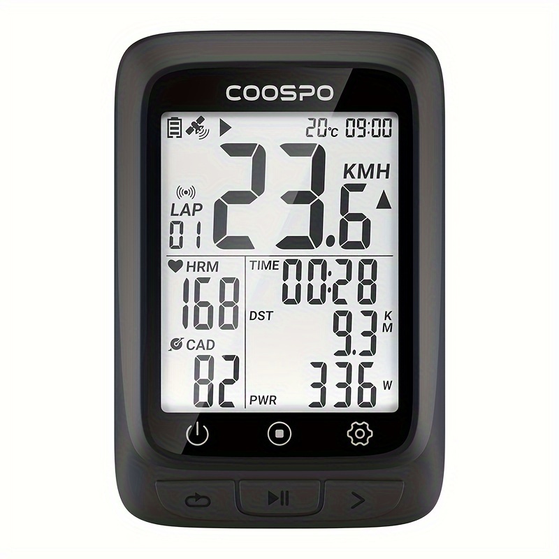 BC107 Bike Computer GPS Wireless Bicycle Odometer Speedometer 2.4inch BlE5.0 ANT+ GPS+BDS