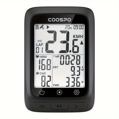 BC107 Bike Computer GPS Wireless Bicycle Odometer Speedometer 2.4inch BlE5.0 ANT+ GPS+BDS