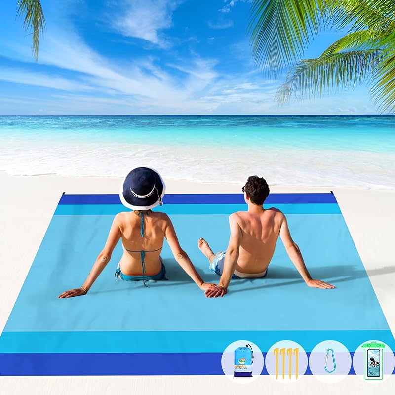 Beach Blanket 78''X81'' Waterproof Sandproof Blanket for Beach Large Picnic Mat Travel Camping