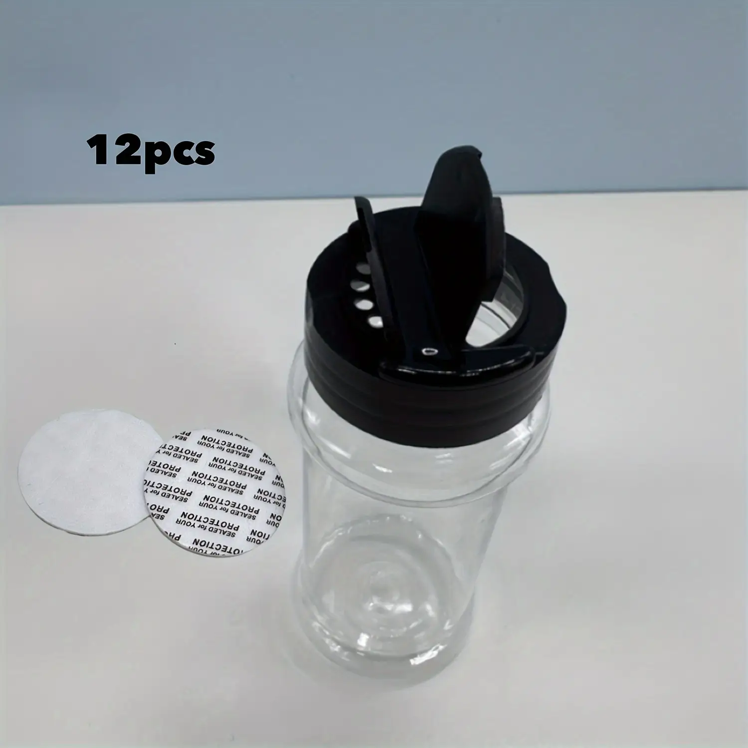 6/12pcs, Storage Containers 3.5OZ Leakproof Seasoning Containers with Black Screw Lids