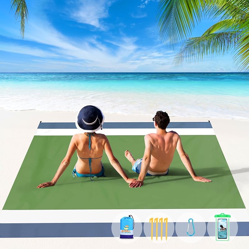 Beach Blanket 78''X81'' Waterproof Sandproof Blanket for Beach Large Picnic Mat Travel Camping