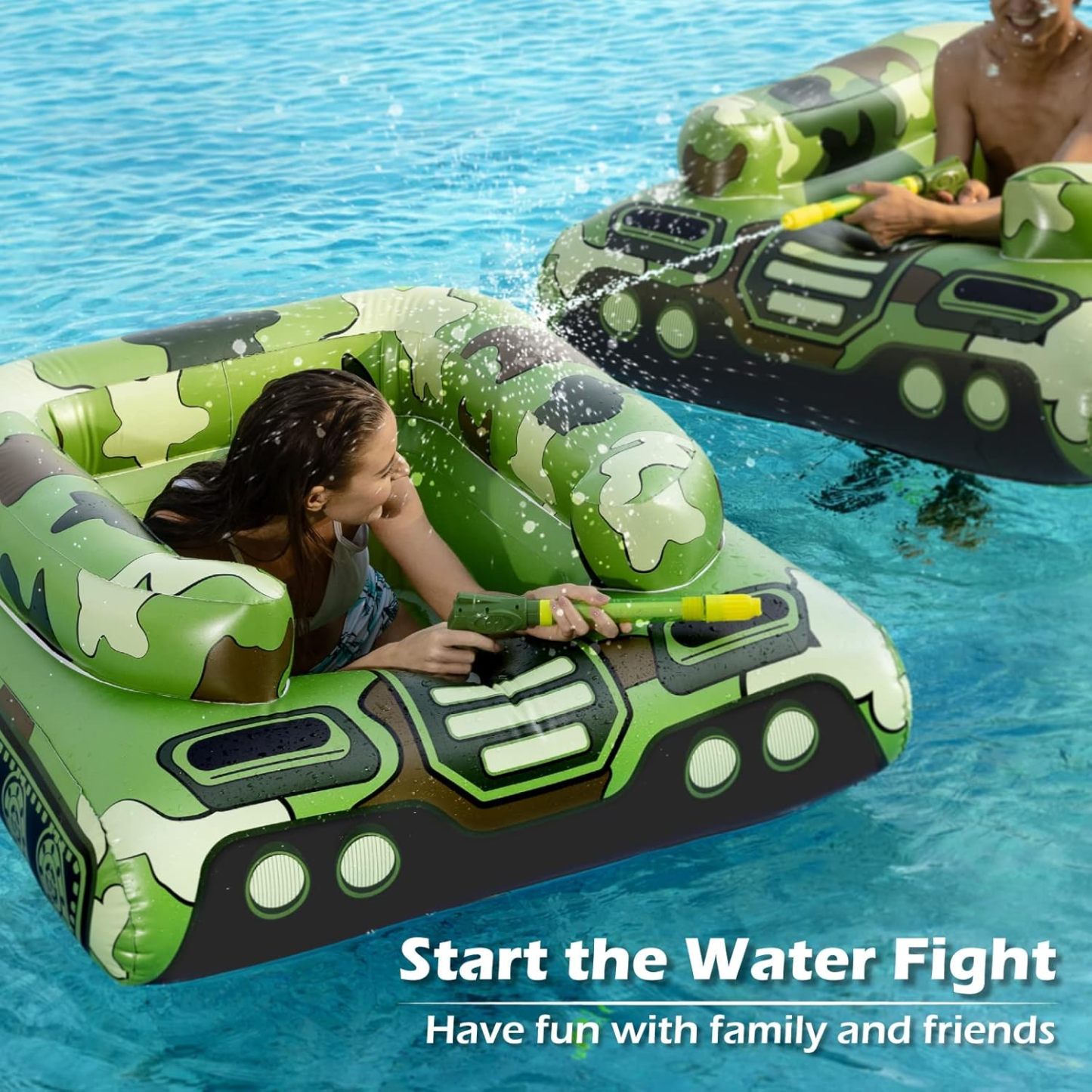 Inflatable Tank Pool Floats Adults