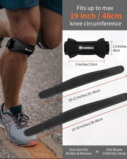2 Pack Knee Braces for Women and Men, Patella Knee Support Strap, Basketball, Running, Hiking, Volleyball, Tennis, Squats
