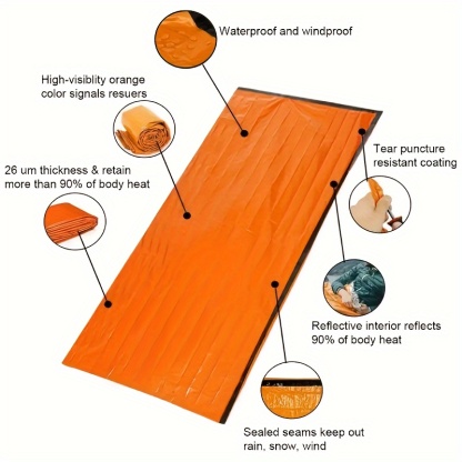 2pcs Portable Emergency Survival Sleeping Bag Camping & Travel