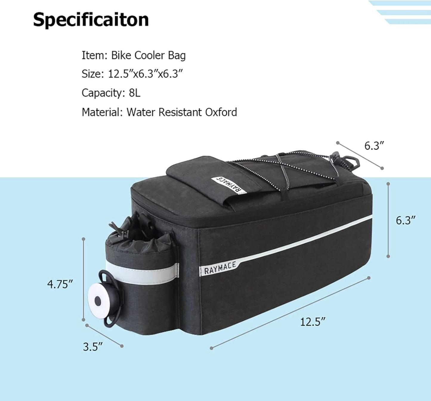 Bike Rear Rack Bag with Tail Light