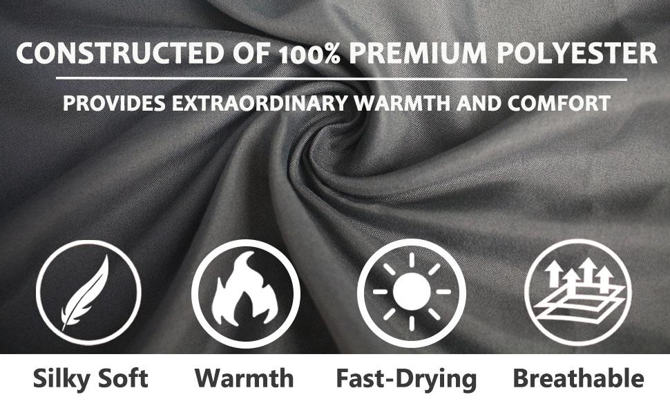 Constructed of 100% premium polyester