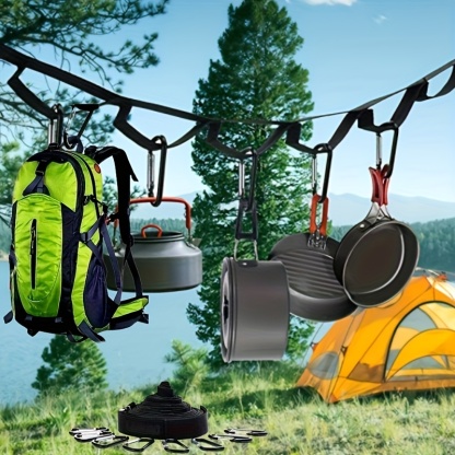1 Set Canvas Storage Strap with 19pcs Buckles Strap|Durable Canvas Strap, Camping Accessorie