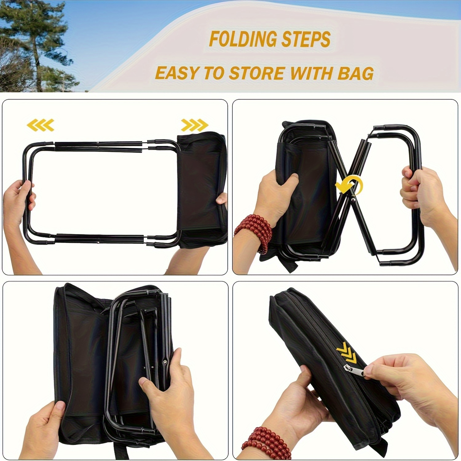 Portable Outdoor Picnic Camping Stool with Carry Bag