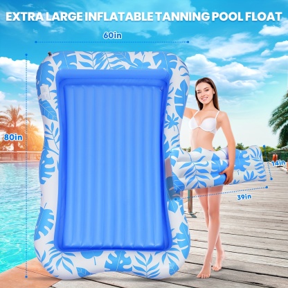 Adult Blow Up Pool Lounger Float Sun Tan Tub Sunbathing Pool Lounge Raft Floatie Toys Water Filled Bed Mat