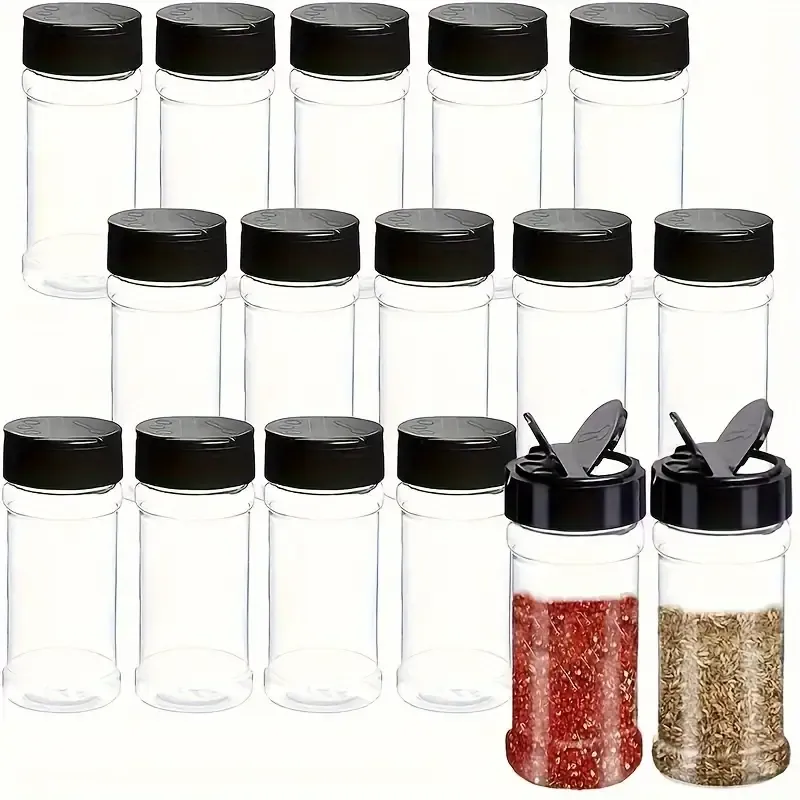 6/12pcs, Storage Containers 3.5OZ Leakproof Seasoning Containers with Black Screw Lids