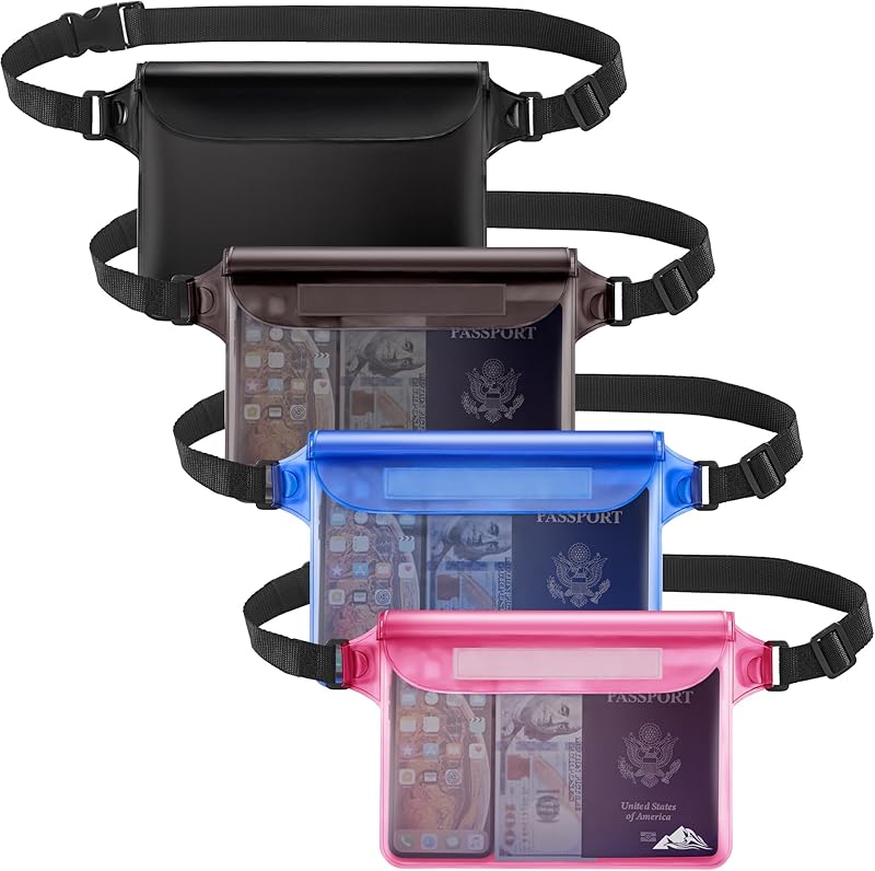 Waterproof Fanny Pack, Waterproof Pouch Dry Bag 2/3/4 Pack for Phone Passport Purse