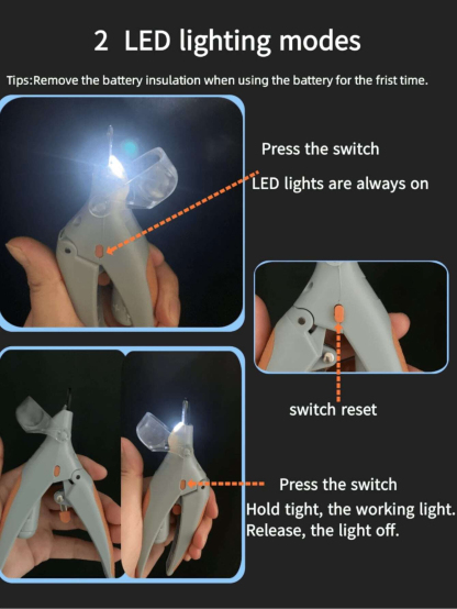 LED Light Equipped Pet Nail Clippers - Professional Grooming Tool For Cats & Dogs