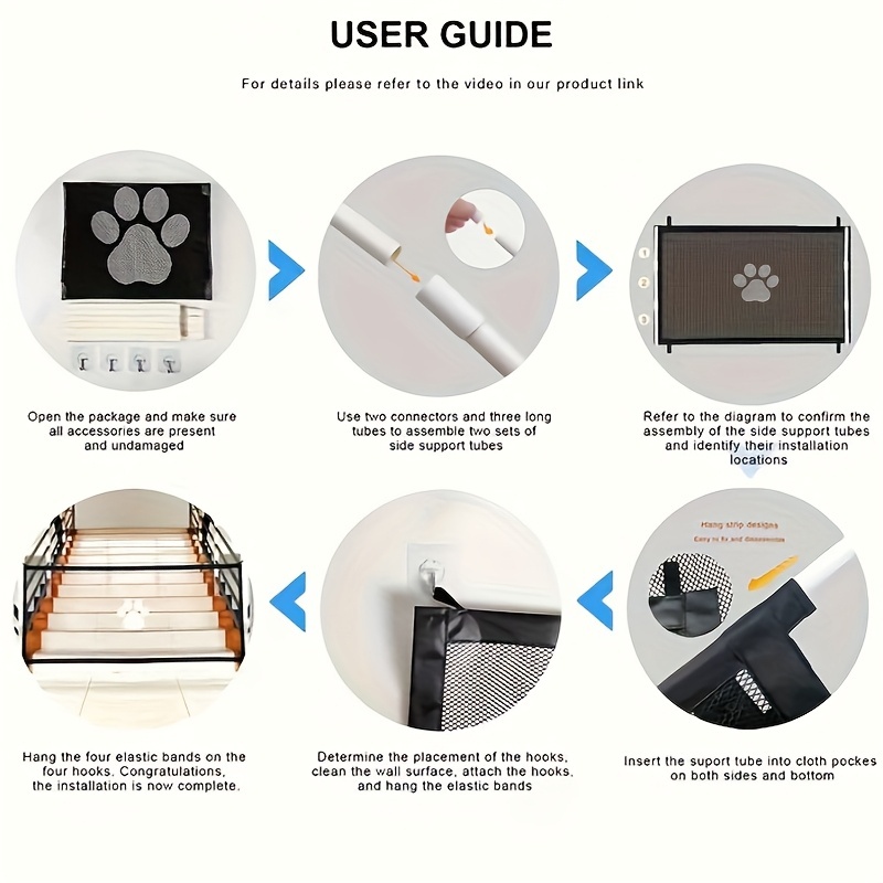 Secure Portable Pet Safety Gate For Doorways