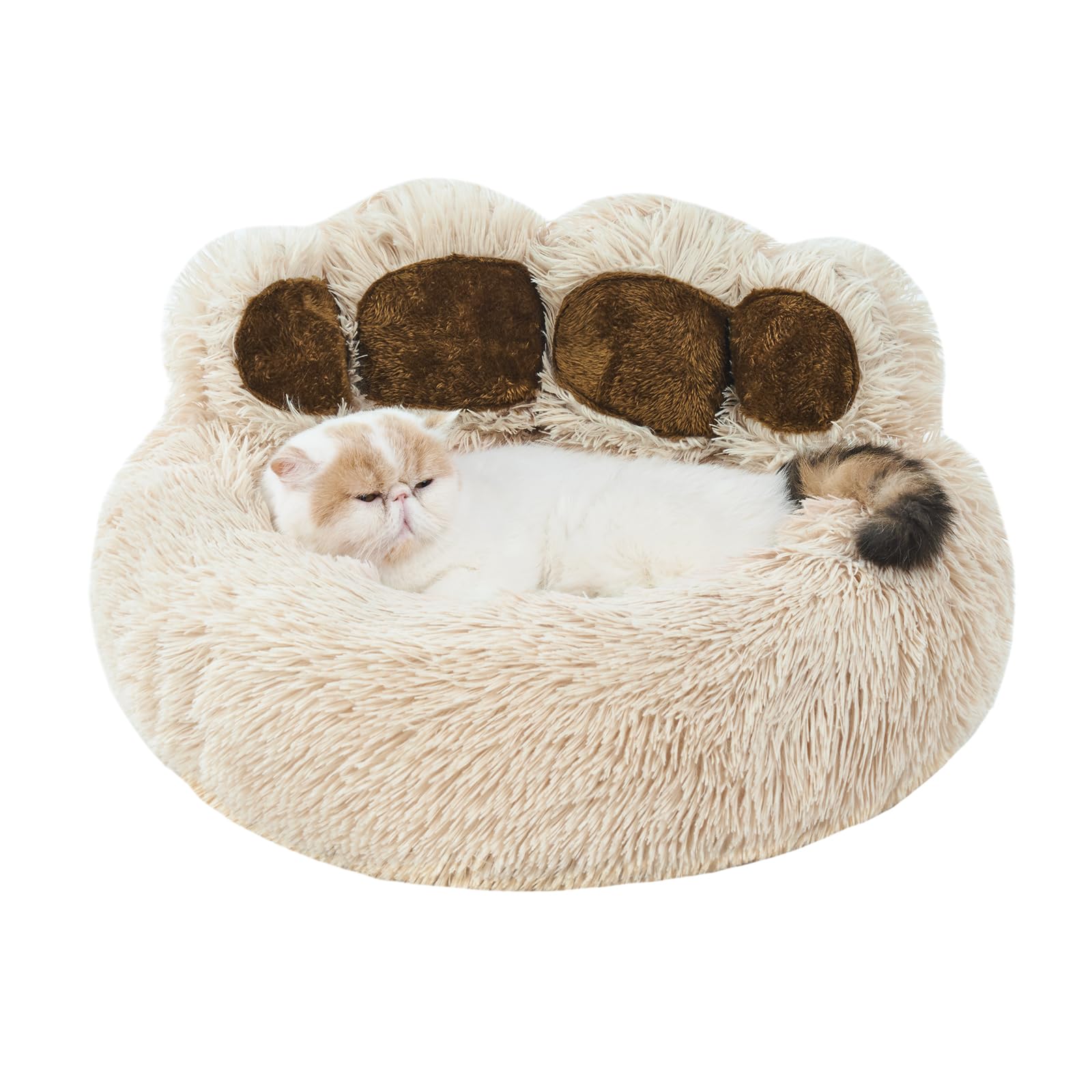 [Cozy | Plush] Soft Faux Fur Cozy Plush Paw-Shaped Pet Bed 