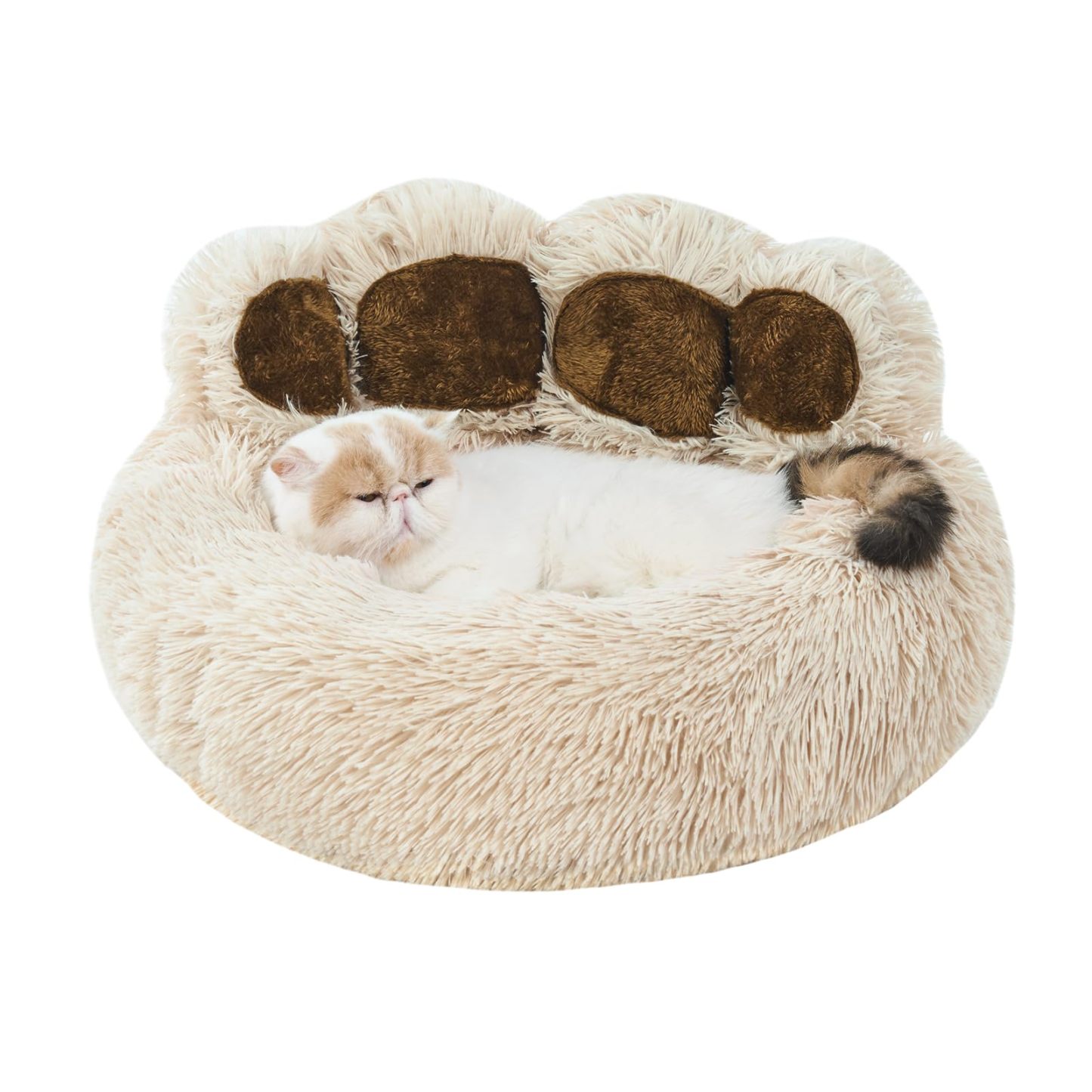 [Cozy | Plush] Soft Faux Fur Cozy Plush Paw-Shaped Pet Bed 