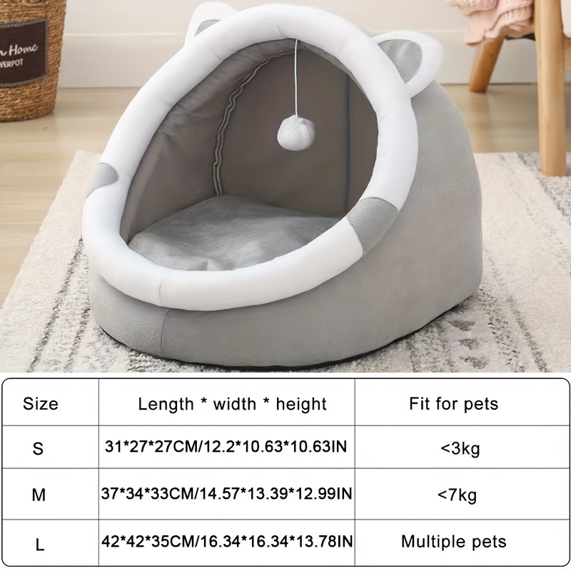 Cozy Cartoon Cat Cave Bed 