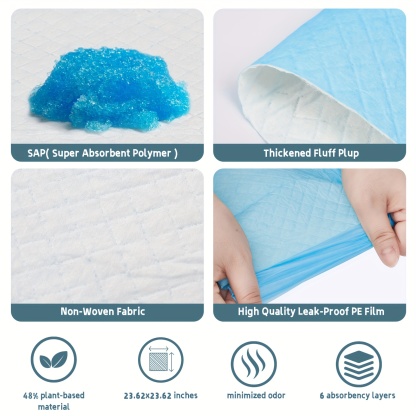 6-Layer Thickened Diaper Changing Pad Pet Urine Pad Dog Training Pad