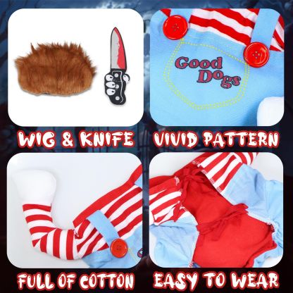 Pet Deadly Doll Dog Clothes for Small Large Extra Large Dogs Pets