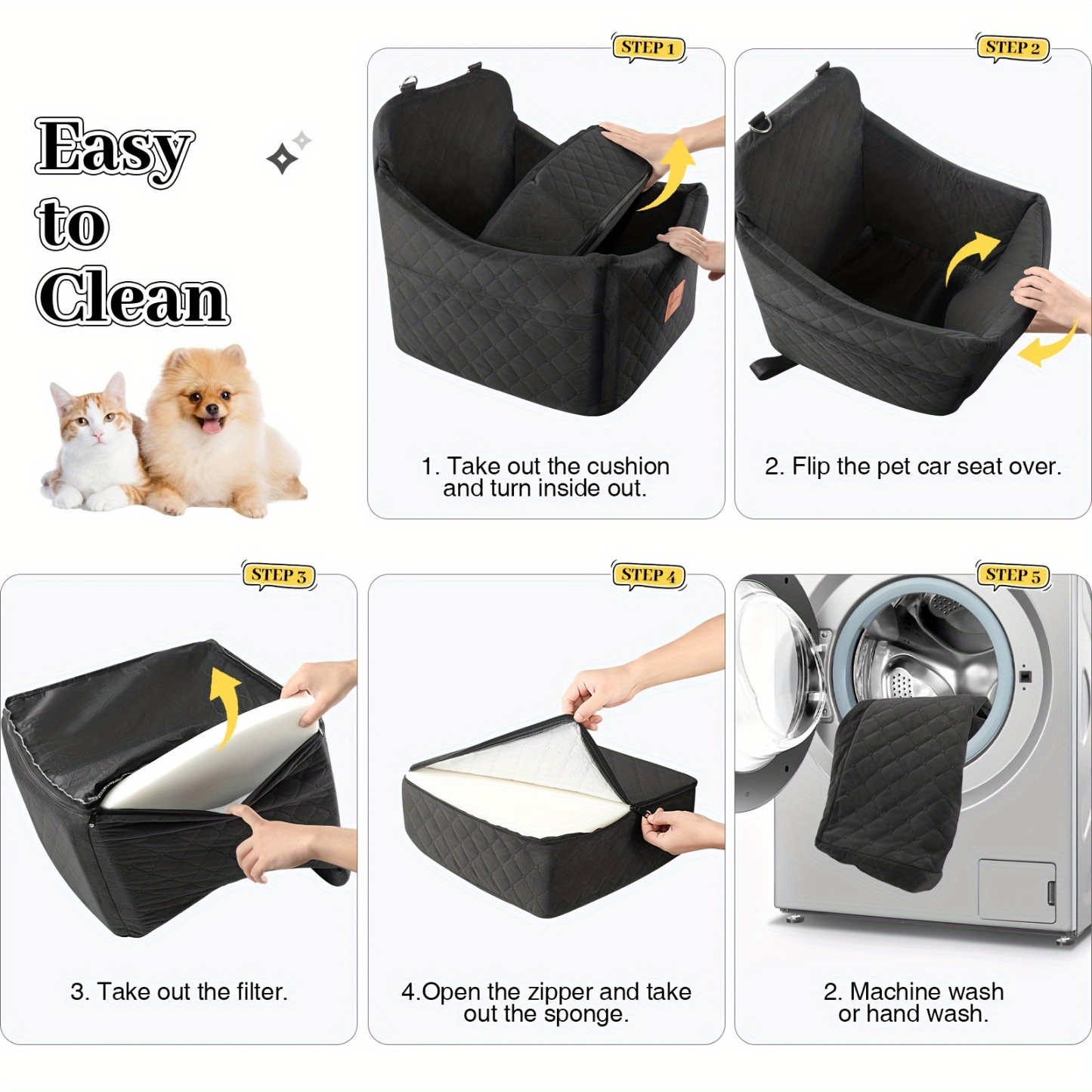 Dog Booster Car Seat - Comfortable Portable Ideal for Pet Travel