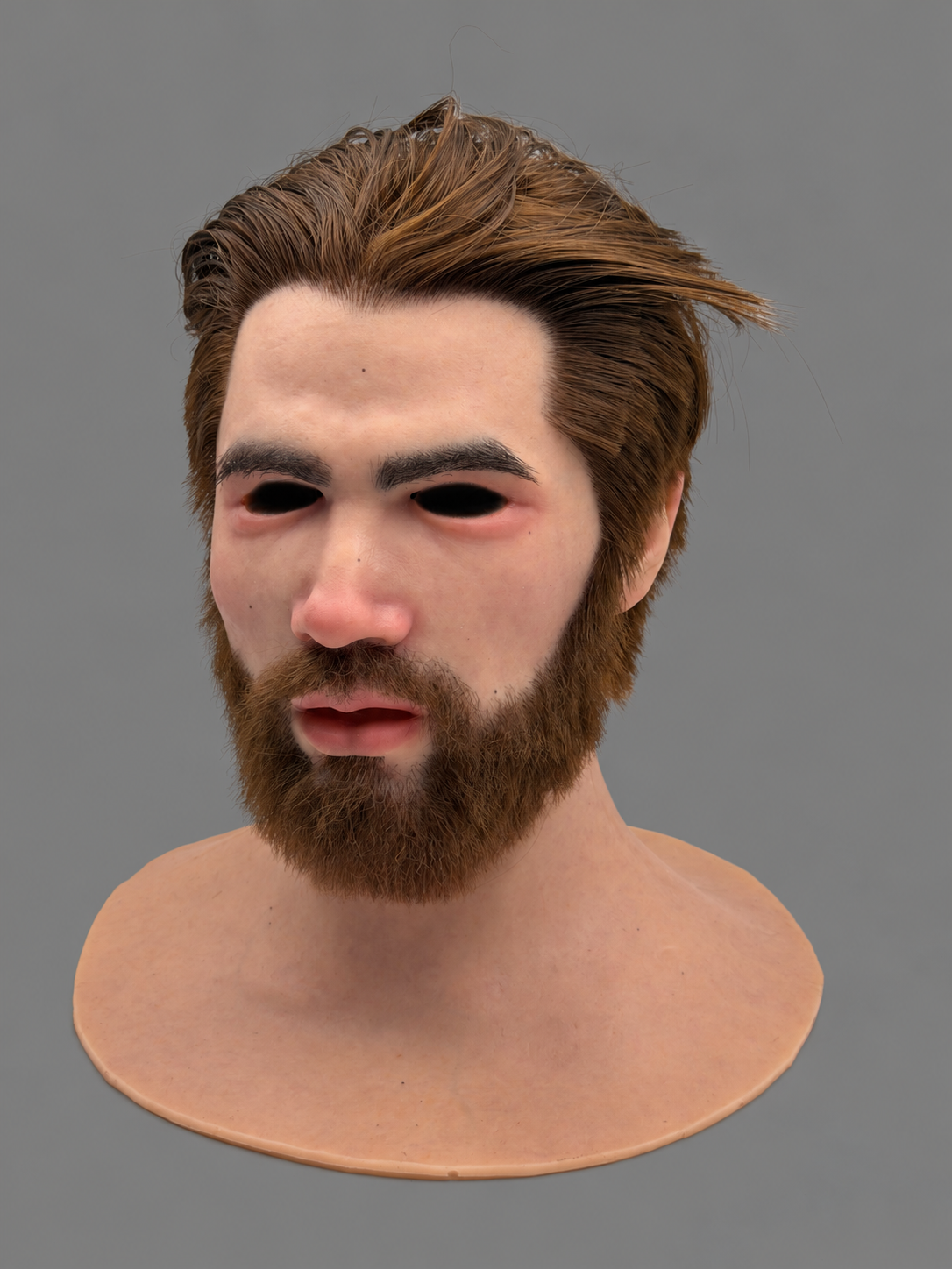 High-Quality, Realistic Silicone Mask of a Handsome Brown-Skinned Western Man