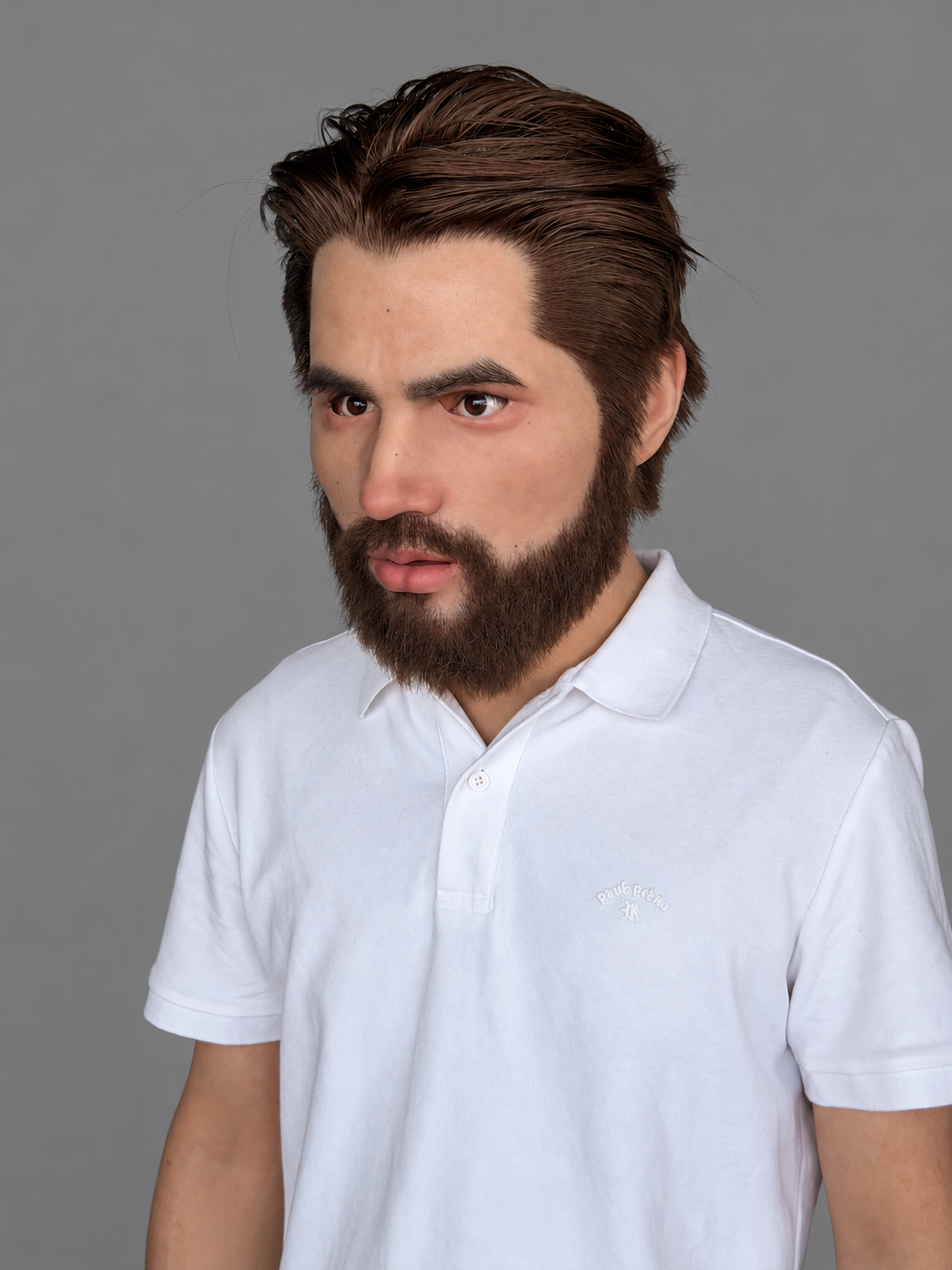 High-Quality, Realistic Silicone Mask of a Handsome Brown-Skinned Western Man