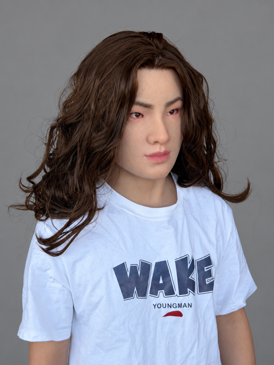 Silicone Mask of a Woman with Long, Wavy Hair