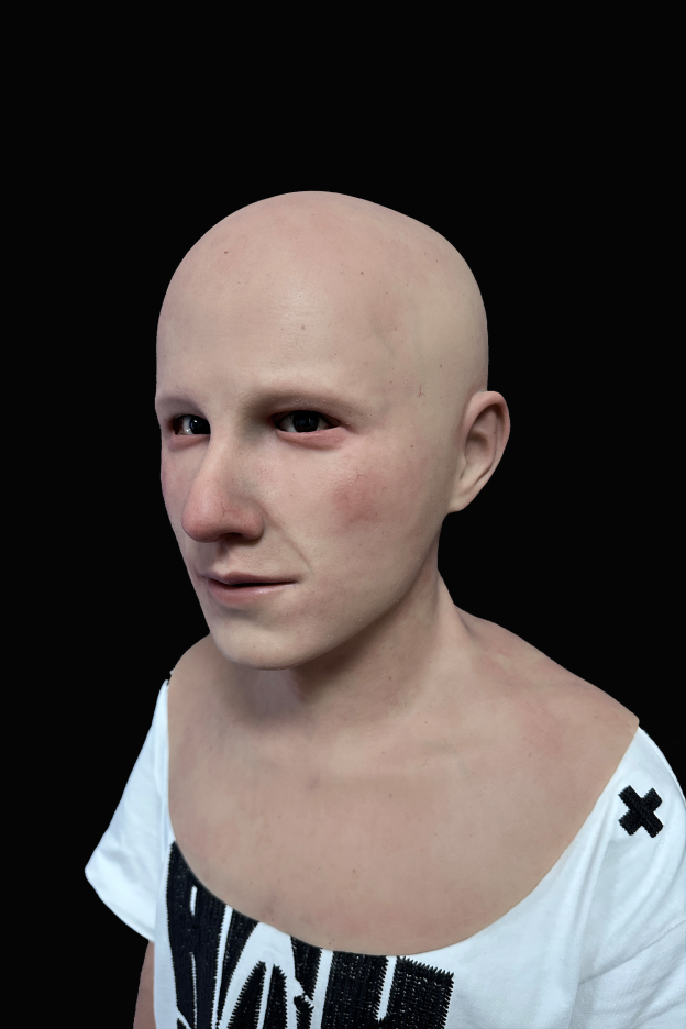 Realistic female silicone mask side angle