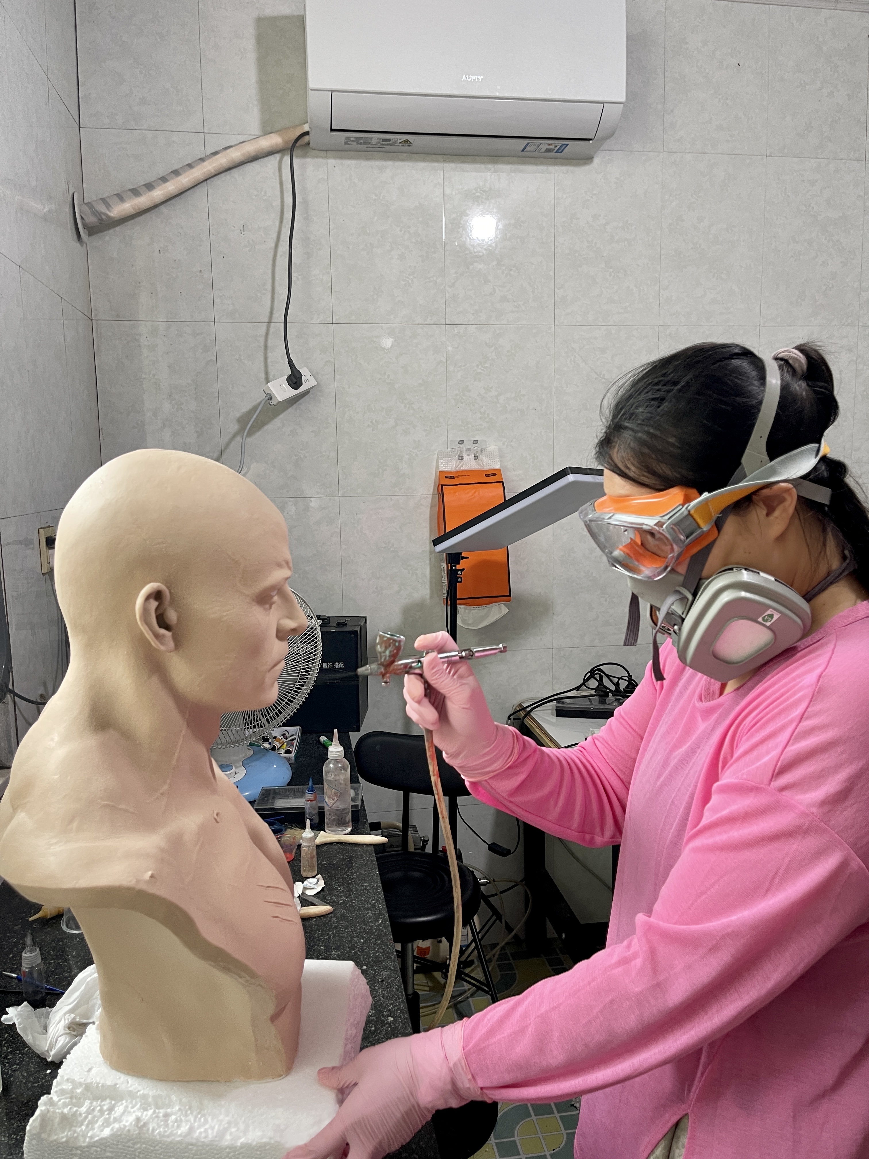 Professional hand painting silicone mask