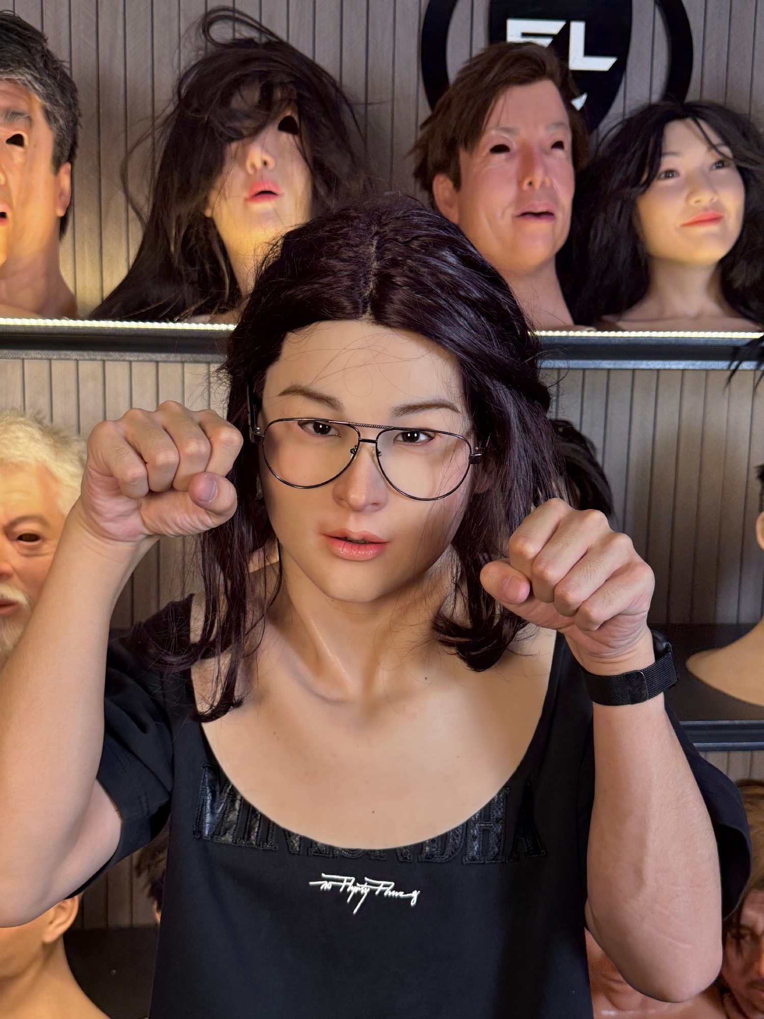 Hyper-Realistic Female Silicone Mask with Glasses – Movie-Grade Disguise Mask