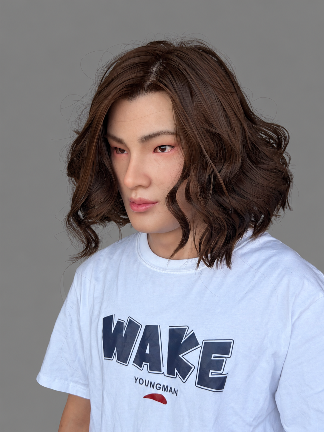 Realistic Short-Haired Female Silicone Mask for Men to Cross-Dress as Women
